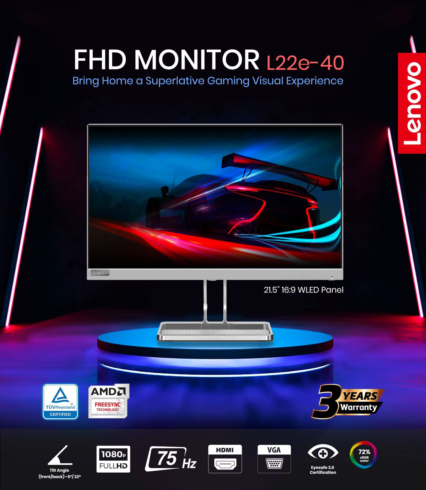 22” FHD Monitor with FreeSync™